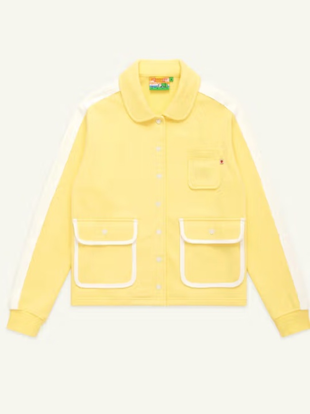 Strawberry western heart snap yellow cardigan collared size S cotton fall